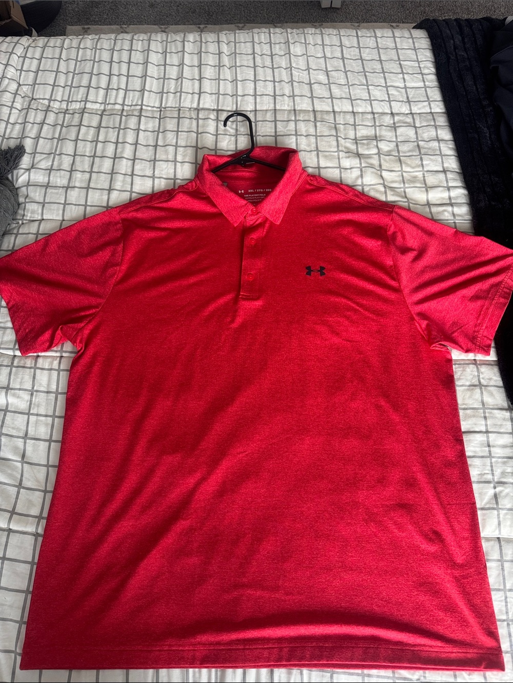 Under Armour Men’s Bright Red Polo with Black Logo